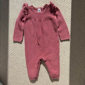 Charming Knit Ruffle Bodysuit - Dusty Rose